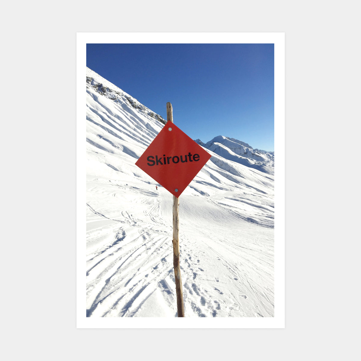 Ski Route, Arlberg, mountain art print by Natasha Durlacher