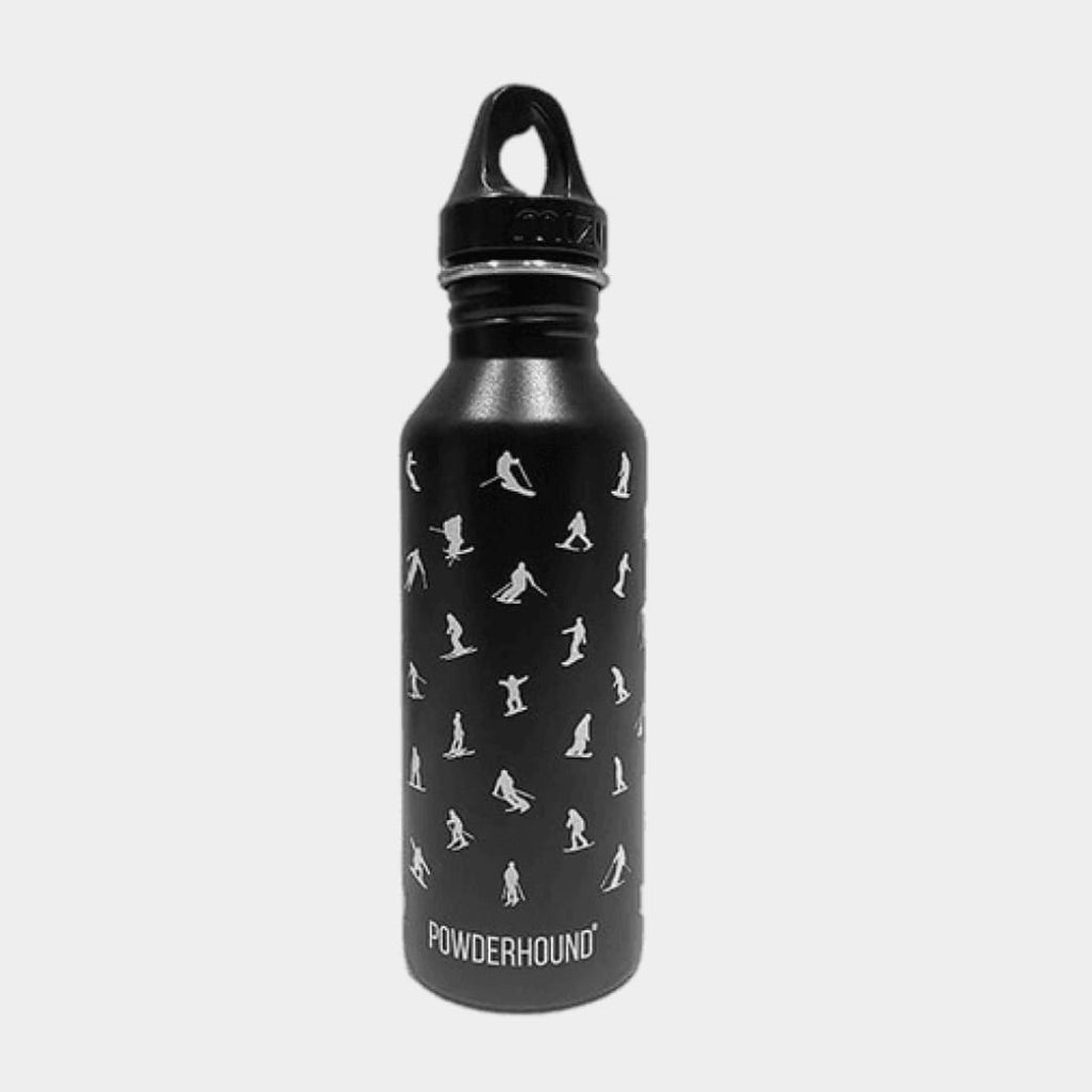Black Skier Water Bottle Powderhoundlondon