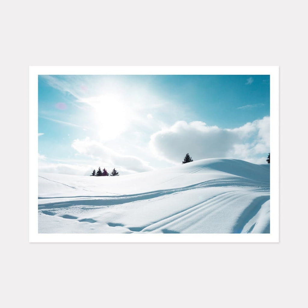Turquoise Snow Ski Art Print Powderhoundlondon